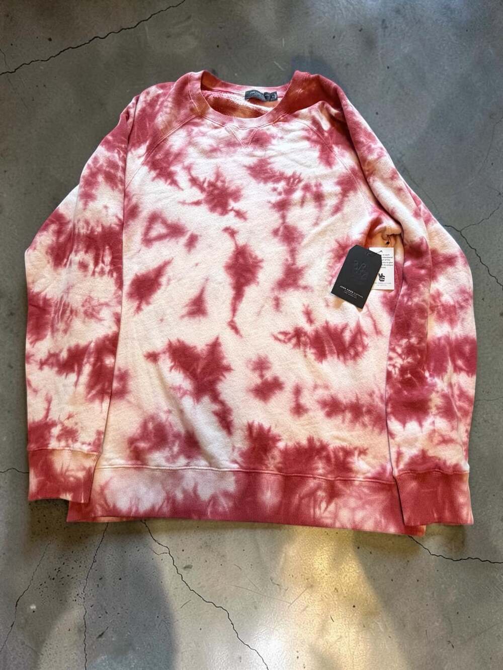Junk Food Clothing Tie Dye Crewneck Sweatshirt Size Small Red